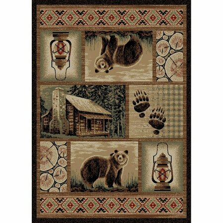 MAYBERRY RUG 2 ft. 2 in. x 7 ft. 7 in. Hearthside Cabin Hideaway Area Rug Brown HS9661 2X8